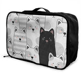 Travel Bags Gray Black Kitten Cat Portable Storage Trolley Handle Luggage Bag