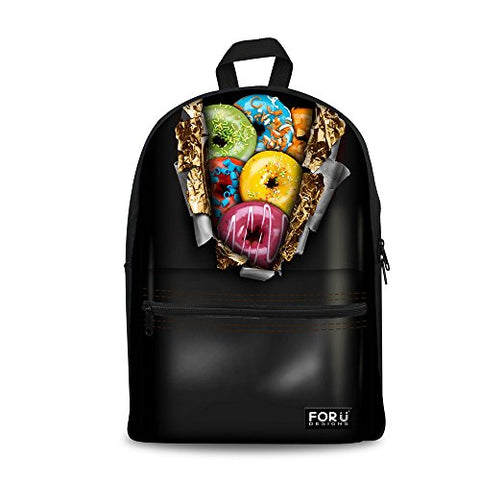 Bigcardesigns Donuts Design Bookbag Backpack Schoolbag for Girls
