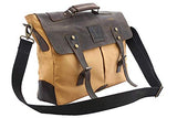 Devil Hunter Handmade Retro 18" Leather-Canvas Laptop Messenger/Satchel Bag