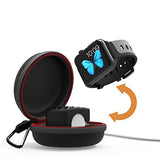 Moretek for Apple Watch Charging Holder Dock, Waterproof Charger Cases and Sport Hard Protective Portable Travel Carry Case for 38mm 42mm 40mm 44mm iWatch Series 1 2 3 4 Accessory (Black)