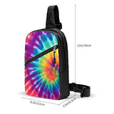 NiYoung Adults and Teen Shoulder Backpack Chest Crossbody Anti-Theft Sling Backpack Chest Bag for Travel Bike Gym, Spiral Tie Dye
