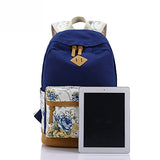 Eaglebeky Causal Travel Canvas Rucksack Lightweight Backpacks for Girls School Bookbags (Flower