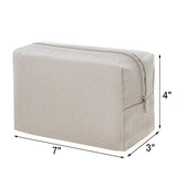 Aspire 6-Pack 100% Cotton Canvas Bags 7" x 4" x 3" Natural Travel Makeup Bags