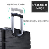 3 Piece Set Luggage Spinner Hardshell Lightweight Durable Suitcase TSA Lock, Women Men Teens Home Outdoor School Travel Carry on Luggage Sets, 20/24/28 inch Black