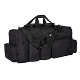 K-Cliffs Tactical Range Duffel Military Molle Gear Travel Sports Gym Bag Lockable Zippers with US Flag Patch 30 Inch Large Black