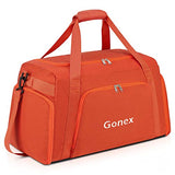 Gonex 60L Travel Duffle Bag, Weekender Overnight Duffel Bag with Shoe Compartment Orange