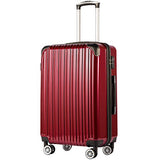 COOLIFE Luggage Expandable(only 28") Suitcase PC+ABS Spinner 20in 24in 28in Carry on (Wine Wind New, M(24in))