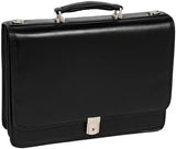 McKlein, V Series, Lexington, Top Grain Cowhide Leather, 15" Leather Flapover Double Compartment Briefcase, Black (83545)