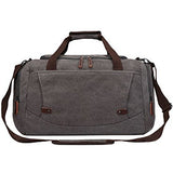 Canvas Duffel Bag, Vintage Canvas Weekender Bag Travel Bag Sports Duffel with Shoulder Strap Gray