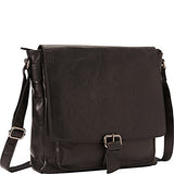 Mancini Leather Goods Cross Body Bag with RFID Secure Pocket (Black)