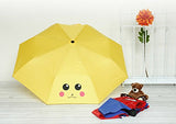Finex Pokemon Pikachu Yellow Manual Tri-Fold Folding Compact Travel Rain Umbrella Uv Protection
