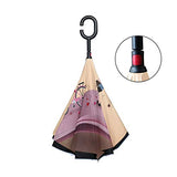 Reverse Umbrella Couple Book Bicycle Inverted Umbrella Reversible for Golf Car Travel Rain