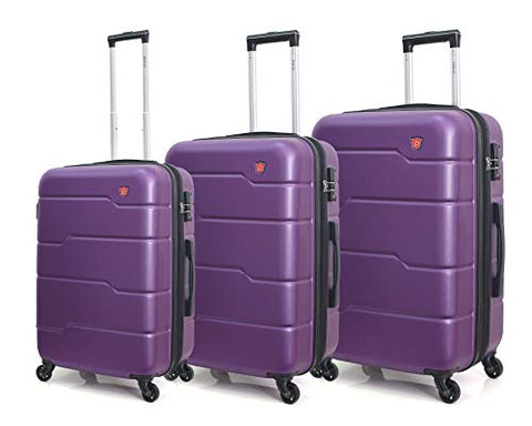 DUKAP Rodez Lightweight Hardside 3 piece Luggage set 20''/24''/28'' Purple