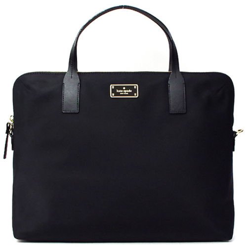 Buy the Kate Spade Kennedy Nylon Black Laptop Shoulder Bag | GoodwillFinds