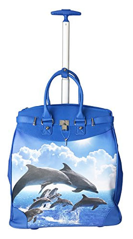 Trendy Flyer Computer/Laptop Rolling Bag 2 Wheel Case Fish / Dolphin