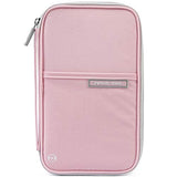 Passport Wallet, RFID Family Travel Passport Holder With Hand Strap, RFID Blocking Credit Card Wallet For Men & Women, Trip Document Organizer Fits Phone And Tickets, by VanFn P.Travel Series (Pink)