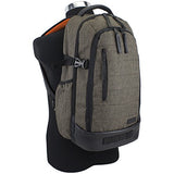 Fuel Athleisure Sleek Backpack with Ergonomic Padded Support System, Dark Brown Chambray/Blaze