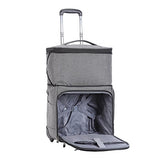 Travelers Club Luggage 16" Top Expandable Rolling Underseater W/USB Port, Dark Gray Suitcase,