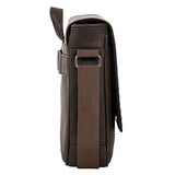 Kenneth Cole Reaction Travelier Satchel Messenger Vegan Leather Laptop Computer Shoulder Bags, Brown, Scored