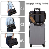 Messenger Bag for Men, VASCHY Vintage Water Resistant Waxed Canvas Satchel 15.6 inch Laptop Briefcase Shoulder Bag with Padded Shoulder Strap Gray