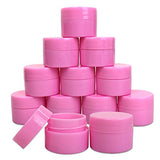 Beauticom 48 Pieces 7G/7ML (0.25oz) PINK Sturdy Thick Double Wall Plastic Container Jar with Foam Lined Lid for Scrubs, Oils, Salves, Creams, Lotions - BPA Free (Quantity: 48 Pieces)