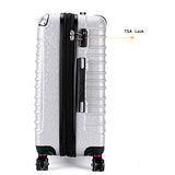 Travel Joy Expandable Luggage Carry on Suitcase TSA Lightweight Hardside Luggage Spinner Wheels Luggage 20 inches (Silver)