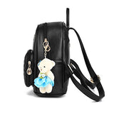 Women Fashion Cute Leather Laides Shopping Bag Casual Backpack Travle Backpack For Girls Black