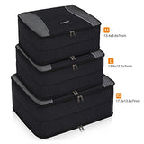 Gonex Large Packing Cubes, Double Sided Travel Suitcase Organizer 3 pcs Black