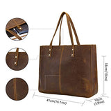 BRASS TACKS Leathercraft Full Crazy Horse Leather Handbag for Men and Women Business Shoulder Bag Vintage Brown Laptop Bag