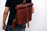 Vintage Leather Macbook Briefcase Leather School Bag Backpack Rucksack