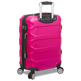 Dejuno Logan 3-Piece Hardside Spinner Combination Lock Luggage Set, Fuchsia