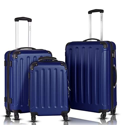 Goplus 3Pcs Luggage Set, Hardside Travel Rolling Suitcase, 20/24/28 ...