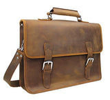 Vagabond Traveler 18" Extra Large Cowhide Leather Laptop Bag L05. Vintage Brown
