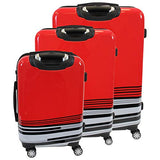 ful Disney Mickey Hardside 3-Piece Luggage Set: 21, 25, and 29-Inch Suitcases (Red)