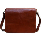 Floto Firenze Messenger Bag in Brown Full Grain Calfskin Leather - Large