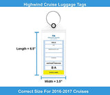 Cruise Tags Luggage Etag Holders Zip Seal & Steel Loops Thick Pvc (4 Pack - Clear)