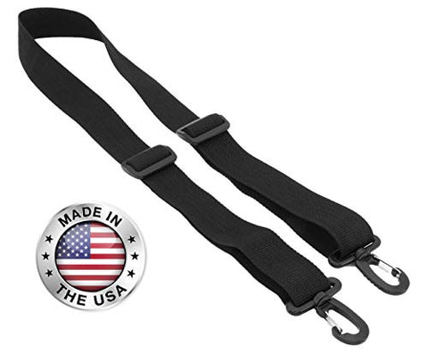 Made In Usa Black Poly Webbing Replacement Travel Luggage Bag Adjustable Shoulder Strap 1.5"W X