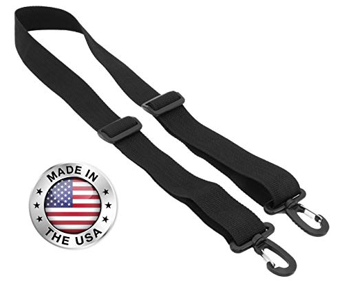 Made In Usa Black Poly Webbing Replacement Travel Luggage Bag Adjustable Shoulder Strap 1.5"W X
