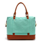 Women Ladies Canvas Travel Weekender Bag Overnight Carry-on Tote Shoulder Bag Duffel in Trolley