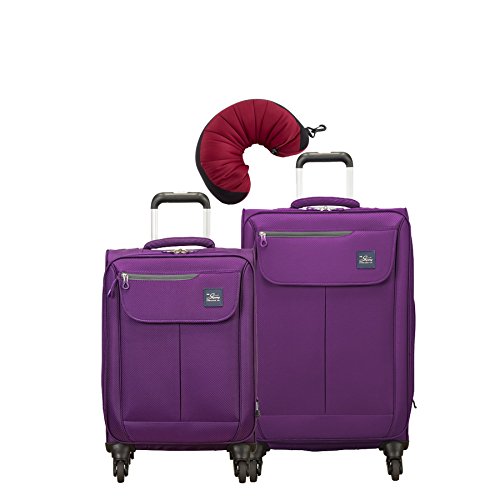 Skyway Mirage 2.0 | 3-Piece Set | 20" and 24" Expandable Spinners, Travel Pillow (Purple Magic)