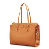 Samsonite Ladies Leather N/S Tote Cognac