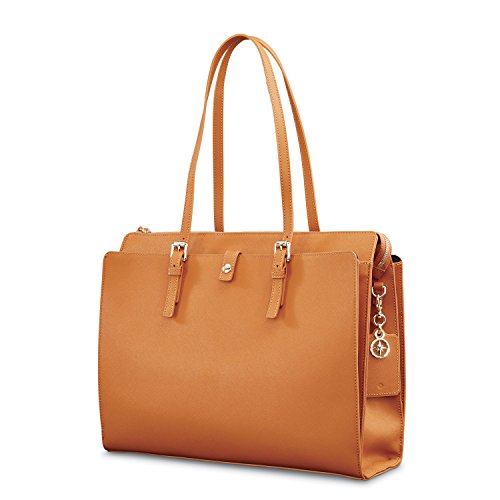 Samsonite Ladies Leather N/S Tote Cognac