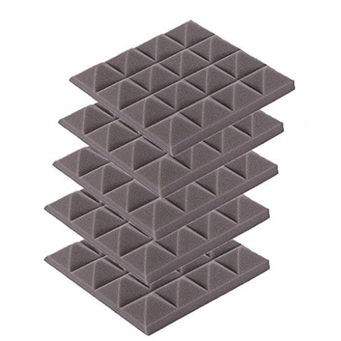 Sttech1 Acoustic Foam Tiles Soundproofing, Foam Panels Sound Insulation Soundproof Studio KTV Sound Proof Padding 5Pcs (Gray 25x25x5cm)