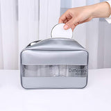 LIZHOUMIL Transparent Makeup Bag Storage Bags Travel Organizer Waterproof Makeup Beautician Cosmetic Bag Beauty Case Toiletry Bag Wash Bags Silver Medium