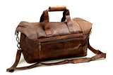 Leather Travel Duffel Bag Overnight Weekend Luggage Carry On Airplane Underseat