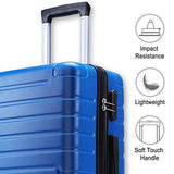 Flieks Luggage Sets 3 Piece Spinner Suitcase Lightweight 20 24 28 inch (Classic Blue)