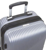 Dejuno Troy ABS 3-Piece Hardside Spinner Luggage Set - Silver
