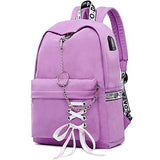 Hey Yoo HY760 Cute Casual Hiking Daypack Waterproof Bookbag School Bag Backpack for Girls Women (Purple)