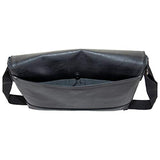 Kenneth Cole Reaction Strident-Class Vegan Leather 15" Laptop & Tablet Crossbody Messenger Bag for Work, School, & Travel, Black, Laptop