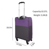 NEWCOM Carry On 20 Inch Luggage Softside with Packing Organizers Polyester Trolley Case Softshell Hand Baggage Cabin with Spinner Wheels Build-in TSA Lock for Fluent Travelers